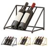 Wine Bottle Rack Iron Inclined Display Holder for 4-5 Bottles Modern Minimalist Wine Organizer for Entryway Bar Cabinet Decor