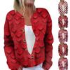 Ladies' Fashionable Long Sleeved Valentine's Day Printed Jacket Cardigan