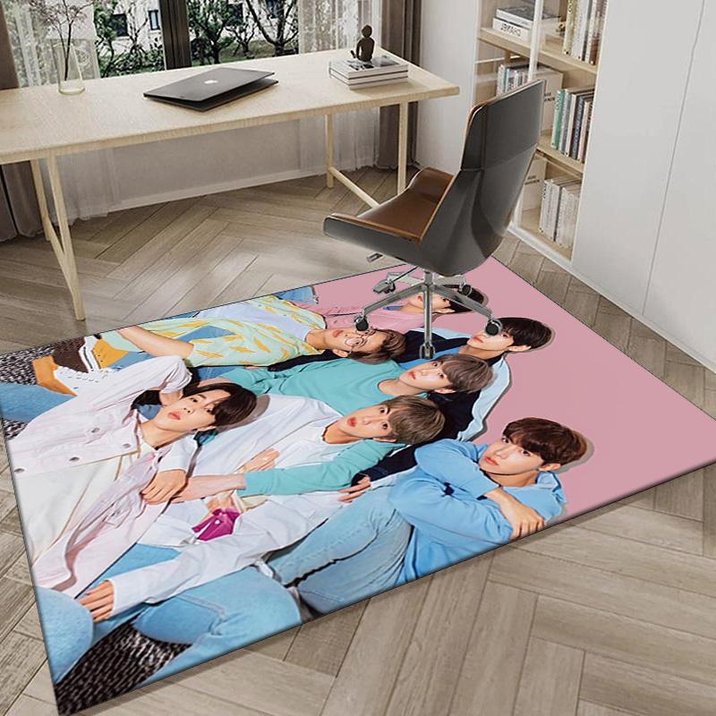 K-pop BT music group Carpet, Chair Rug,Rug for Office Bedroom living rooms, Doormat decor Fan Gift Christmas Gift