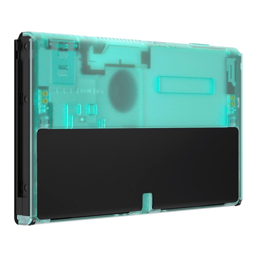 eXtremeRate Switch Compatible with OLED Soft Touch Console Back Plate DIY Replacement Housing Shell Clear Material Switch Shell Switch Stand Not