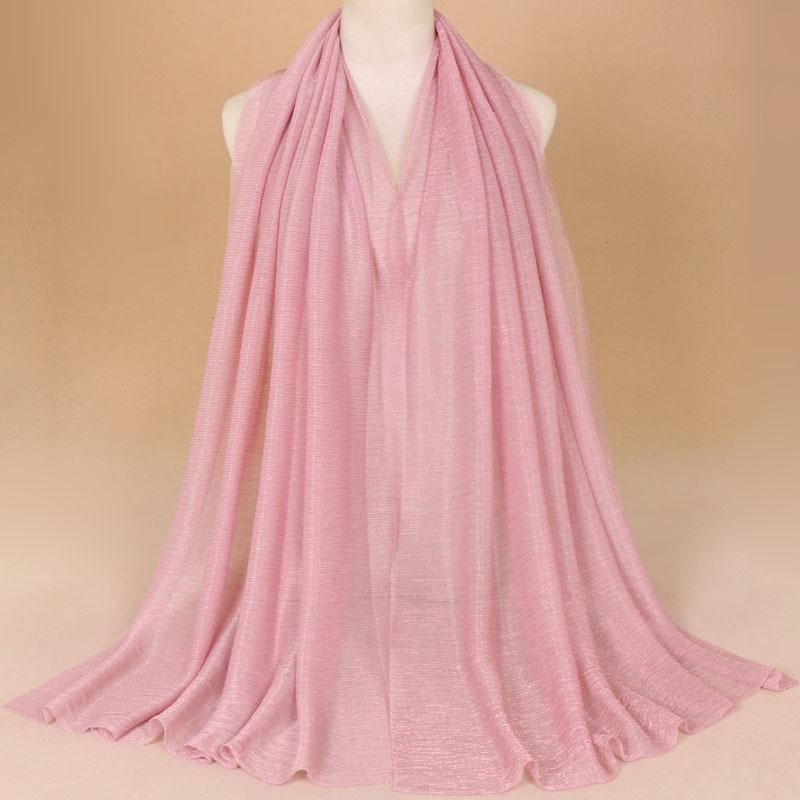 Autumn New Gold Thread Nylon Scarf For Women Girls Solid Color Sunscreen Scarves Soft Foulard Viscose Female Wrap Shawls