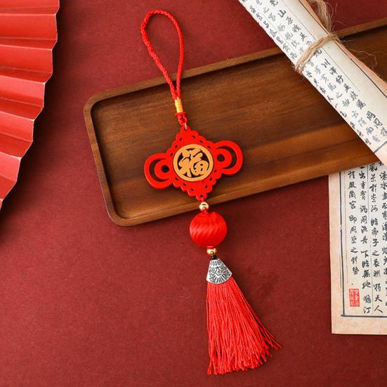 Украшение на китайский Новый год Традиционное красное подвесное украшение Подвеска «Удача» с кисточкой для Праздника Весны Дом Офис Автомобиль Дерево Декор