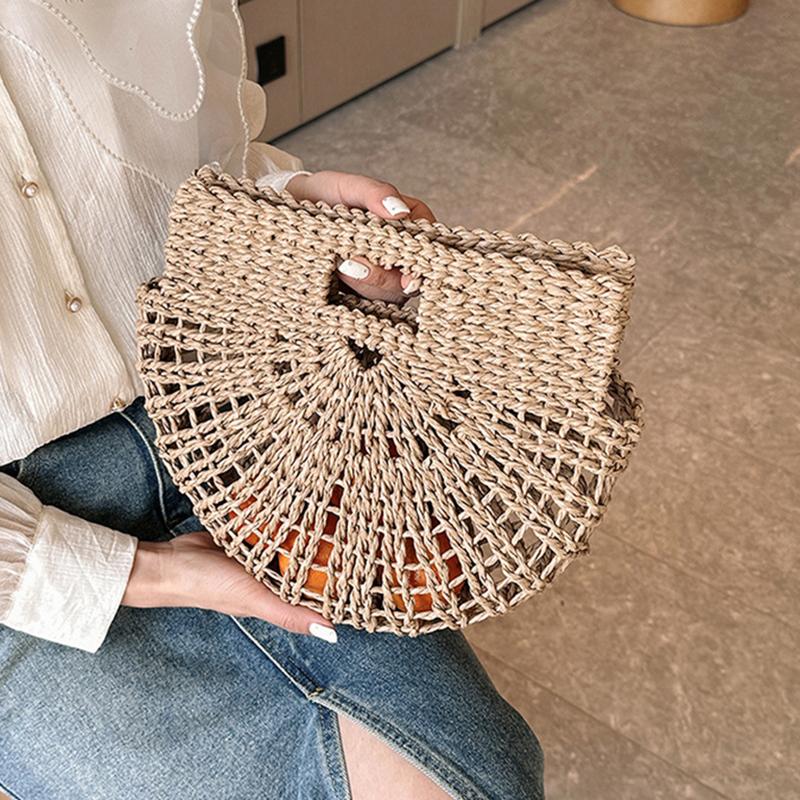 Yogodlns Богемная пляжная сумка большой вместимости, женская соломенная сумка, стильная сумка из натуральной травы, дизайнерская женская сумка-корзина ручной работы, сумка через плечо