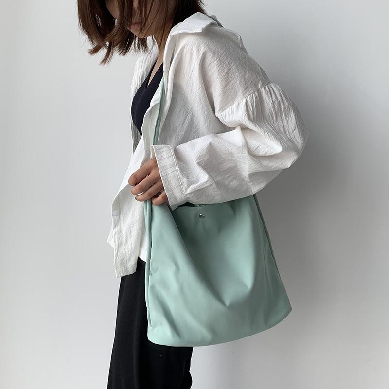 Сумка-тоут Холщовая Однотонная Простая Конфетного Цвета Женская На Одно Плечо