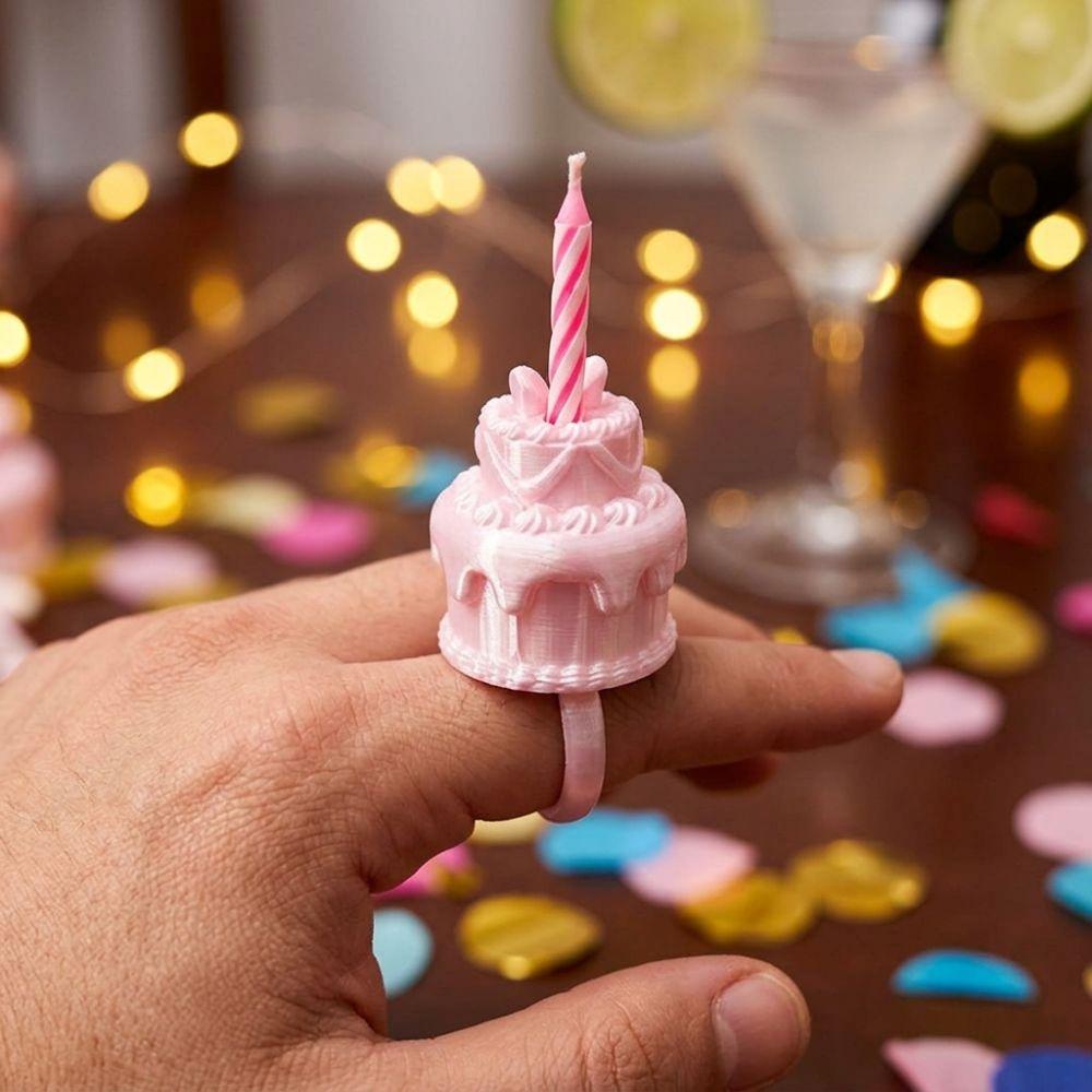 Plastic Cake Ring Candle Holder 3D Simulation Cake Birthday Cake Ring Topper Photo Props