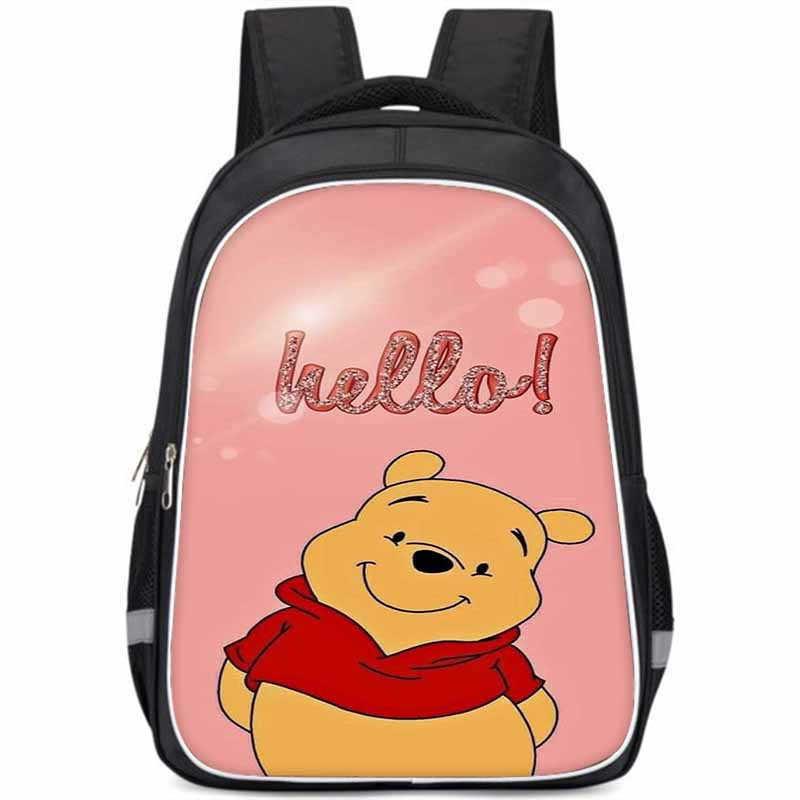 Winnie The Pooh Large Capacity Lightweight 3d School Backpack For Kids And Students Unisex Oxford Fabric