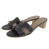 Hermes Oasis Sandals Women's Black Size 35 1/2 Shoes Black leatherUsed