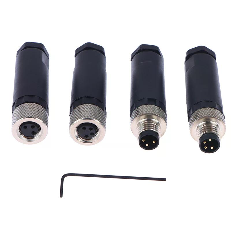 Разъем датчика M8 Водонепроницаемая вилка Папа&мама Резьбовая вилка Муфта 3 4 контакта Фланцевая розетка Задний монтаж