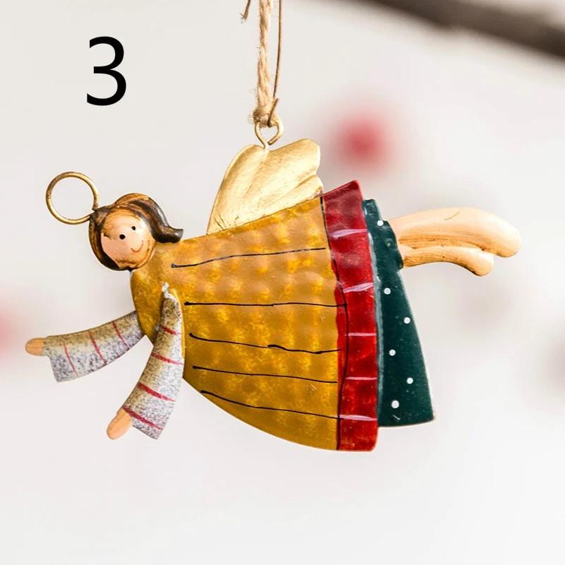 Украшения для вечеринки Подарочный рождественский кулон Рождественская елка Кукла Подвесные металлические украшения DIY Рождественский день Санта-Ангел Клаус
