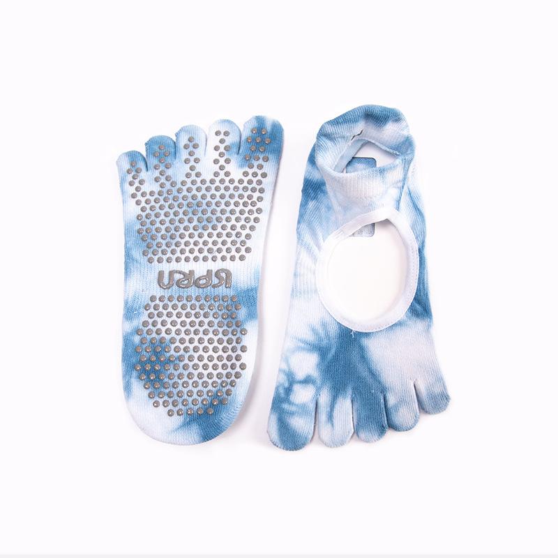 Женские носки для йоги с пятью пальцами, силиконовые нескользящие бандажные носки для балета, пилатеса, дышащие хлопковые спортивные носки с открытой спиной для танцев в помещении