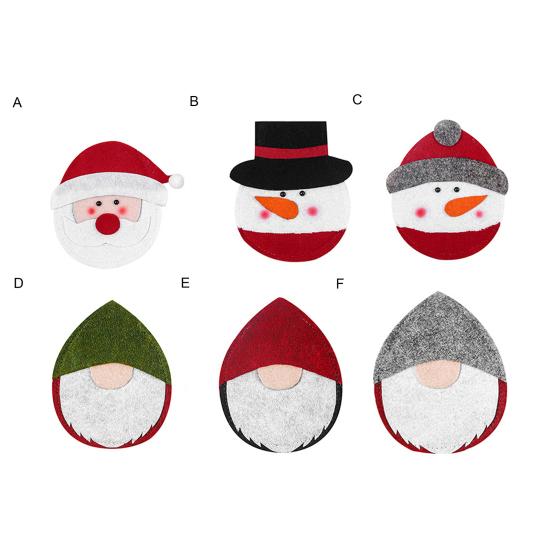 Рождественская сумка для посуды Полезная нежная легкая сумка для рождественской посуды Сумка с мультяшным безликим кукольным чехлом для столовых приборов Рождественский держатель для посуды