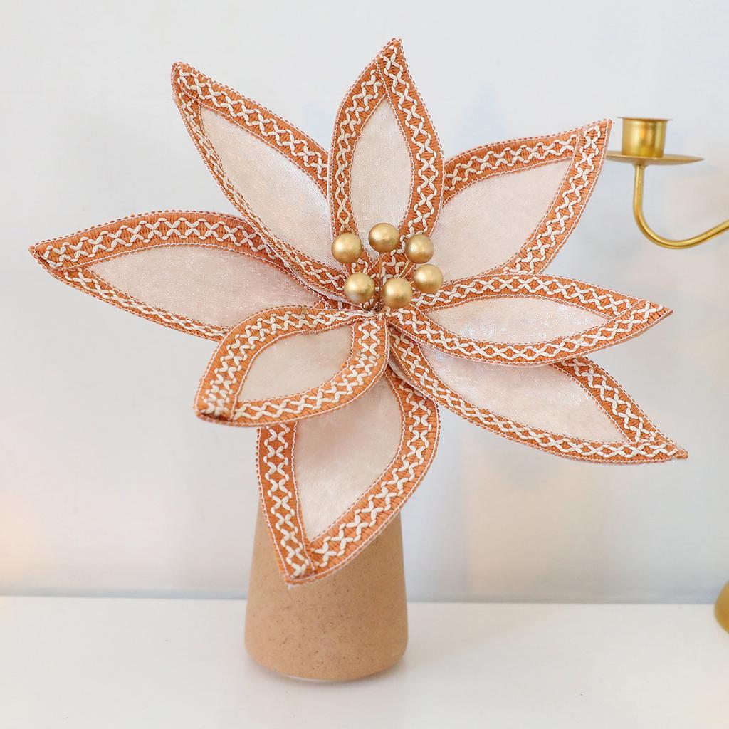 Фланелевые Рождественские Цветы Черенки DIY Рождественские Украшения Аксессуары для Рождественской Елки Искусственные Цветы