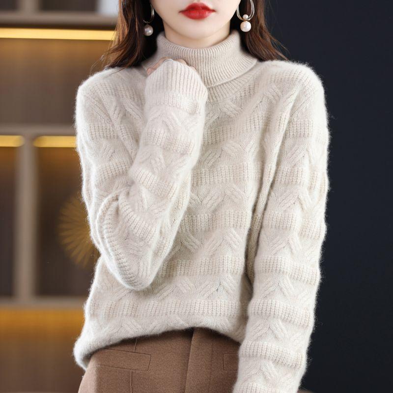 Осень и зима новый женский водолазка свободный и тонкий модный теплый пуловер свитер утолщенный с трикотажной низ рубашки