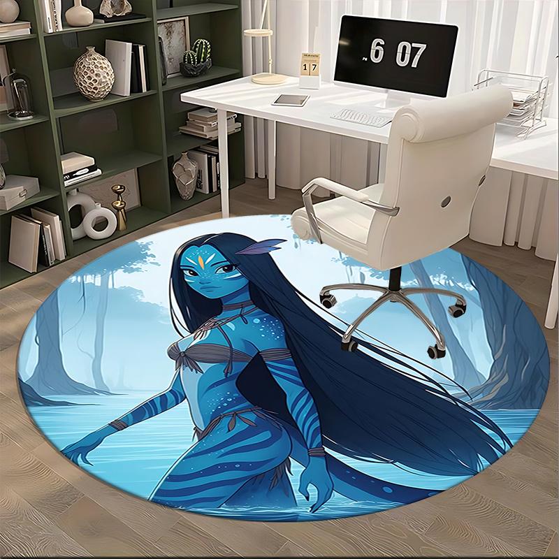 Коврик под стул в стиле Аватара - Круглый ковер для домашнего декора, офиса, гостиной, спальни, идея для подарка0256b