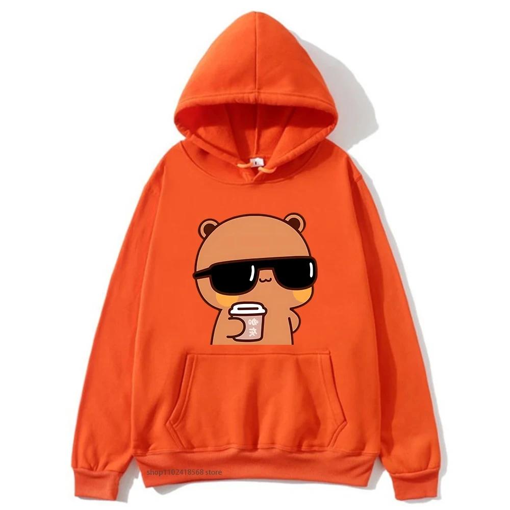 Толстовка для пар Boo Boo смотрит фильм с толстовкой dudu большого размера, джемпер с принтом Kawaii в стиле Харадзюку для мужчин и женщин
