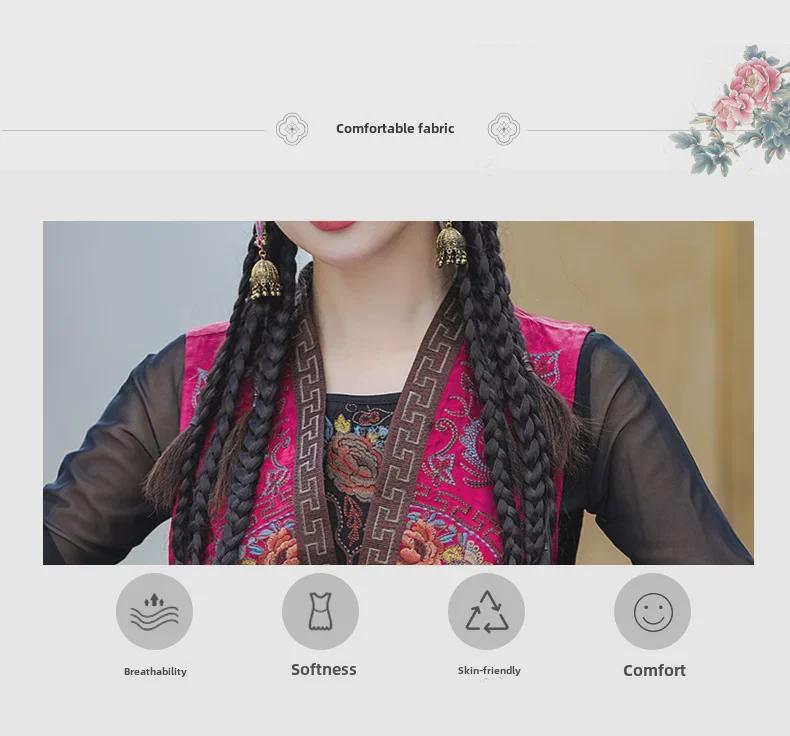 2025 Весна/Лето Женская куртка-жилет в стиле ретро с вышитыми пуговицами в китайском стиле