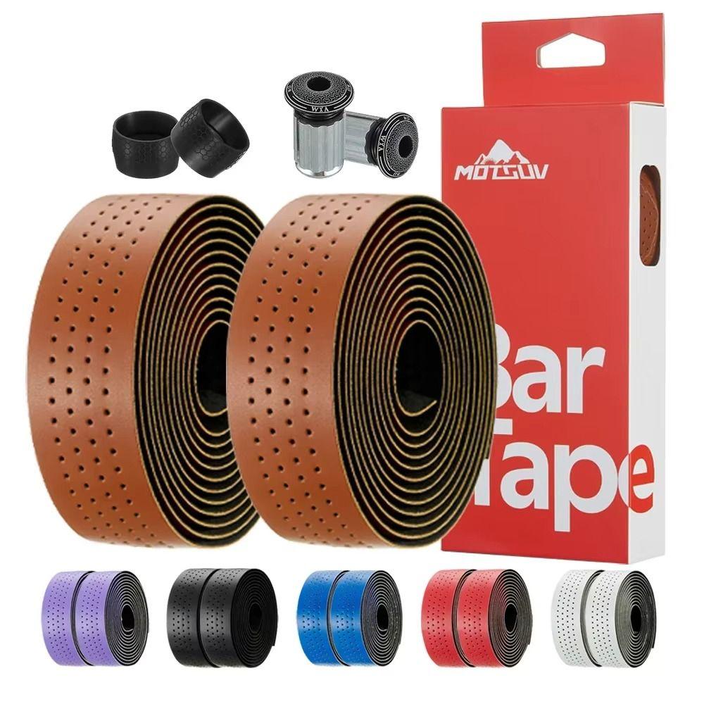 Противоскользящие ремешки для руля велосипеда, дышащие, с 2 заглушками, прочные обмоточные ремешки для руля