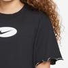 Nike Футболка Dri-FIT с цветными блоками, логотипом и оборкой по низу, с круглым вырезом и короткими рукавами, детские топы, черная DQ4392-010