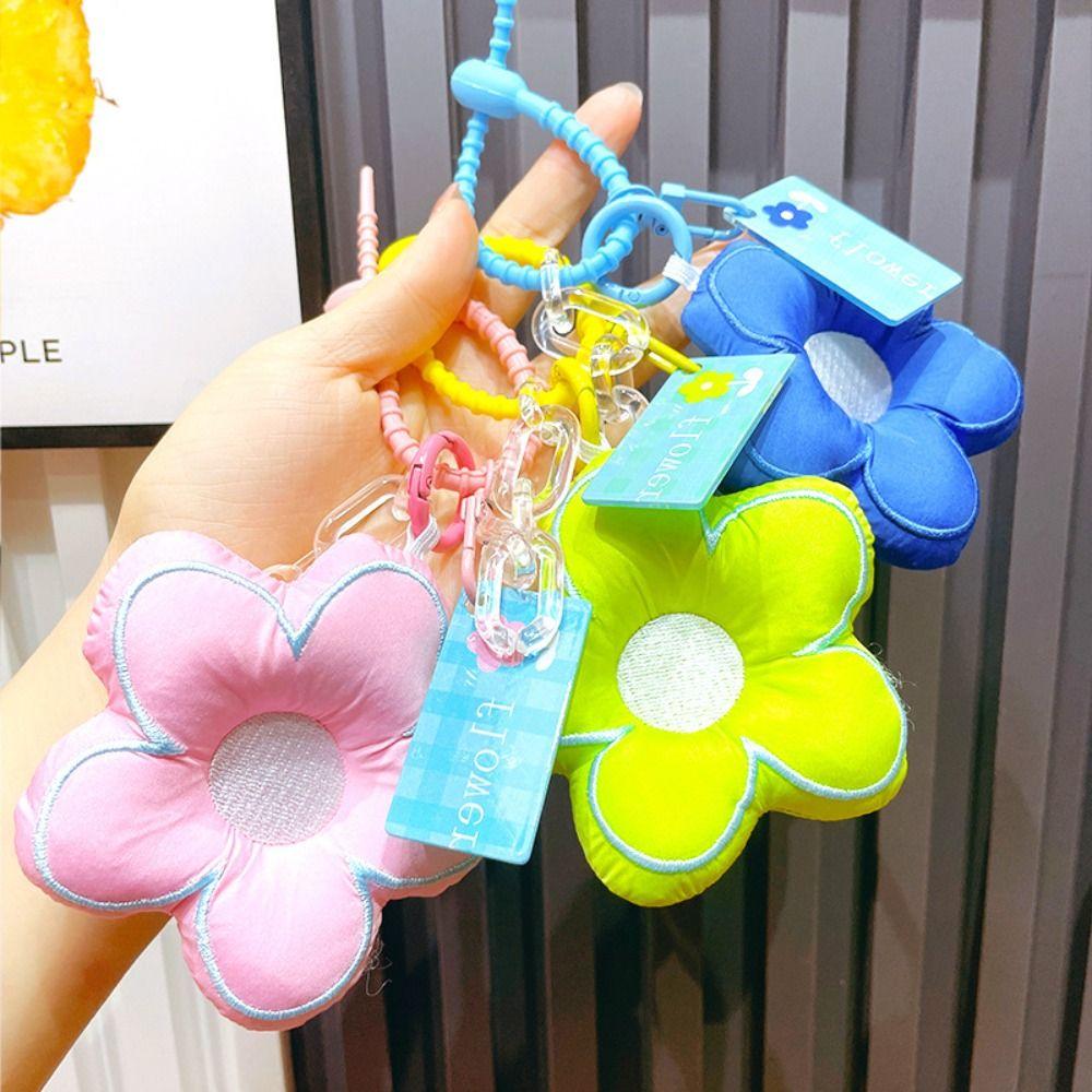 Cloth Flower Bag Pendant Acrylic Chain Floral Lanyard Creative Fresh Backpack Decoration  Children