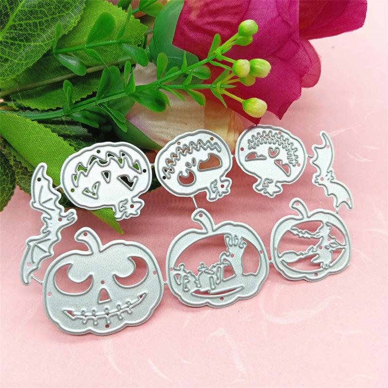 Halloween Pumpkin with Bat Design Style Metal Cutting Dies DIY Scrapbooking Embossing Stencil Paper Craft Album Template KTY