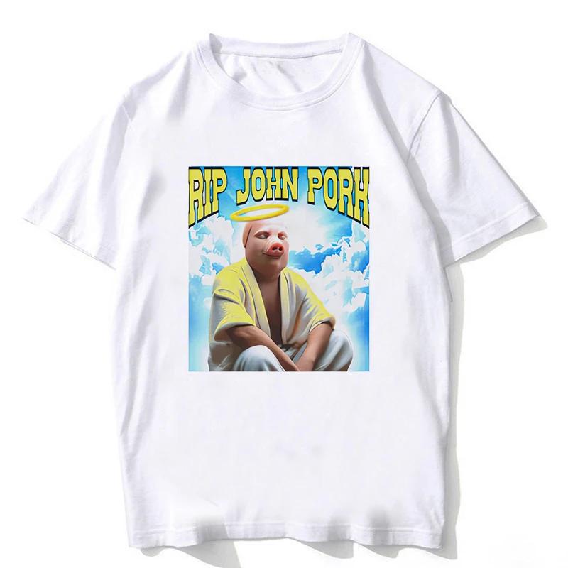 Смешная футболка с надписью «Джон Порк звонит. Ответь на звонок.», женская, топы с изображением свиньи, футболка, готическая, хип-хоп, уличная одежда