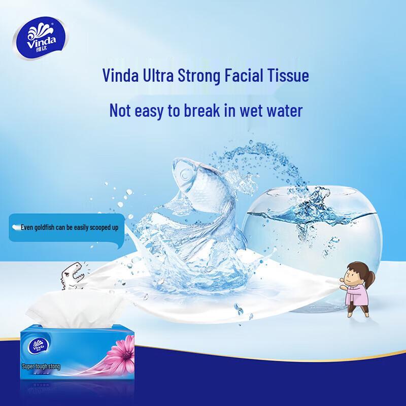 Vinda Ultra-Tough 3-Ply Facial Tissues & Penguin Wet Wipes Bundle