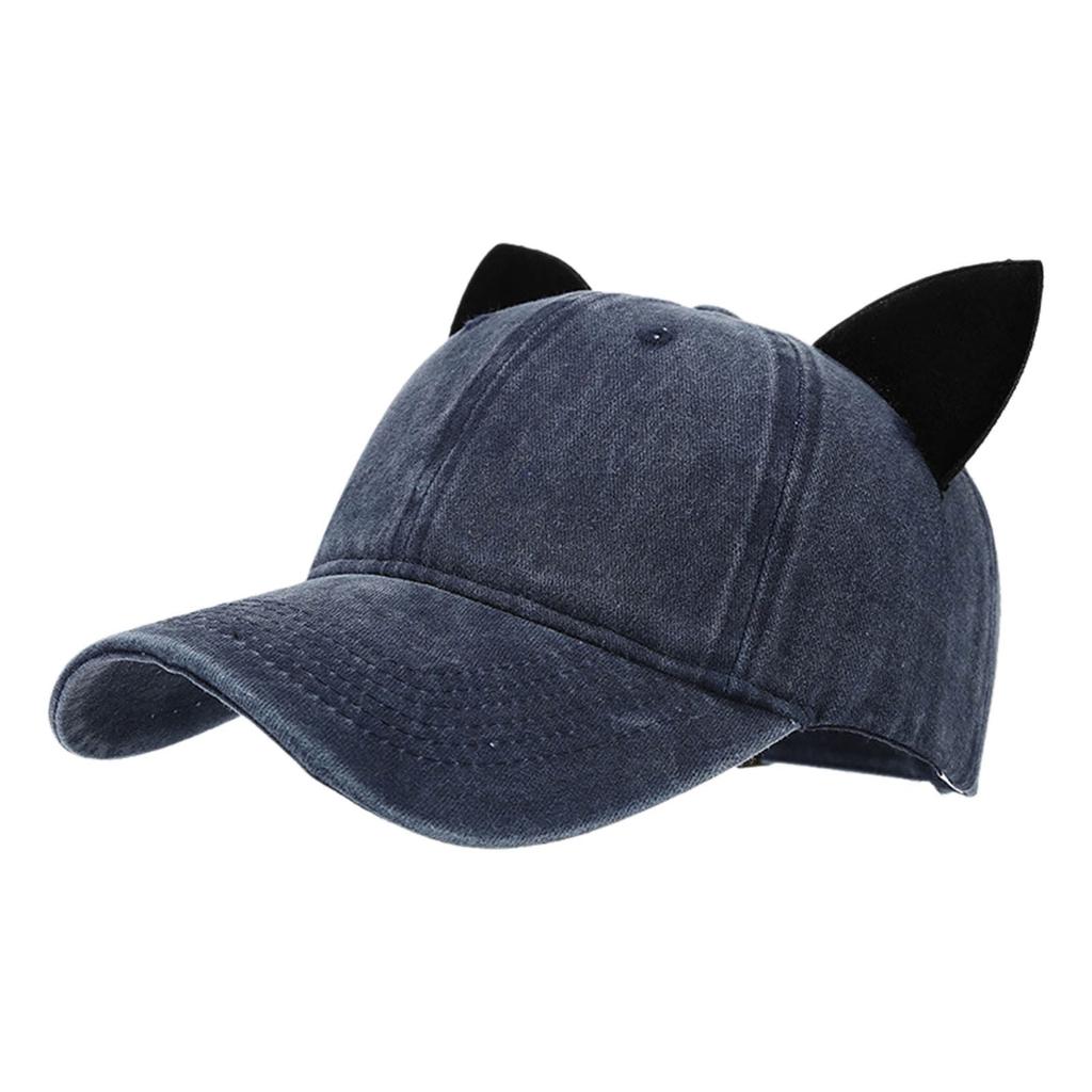 Women Kitten Ears Baseball Cap 3D Cat Ear Versatile Hat for Summer Spring Breathable Hat for Adults Casual Sport