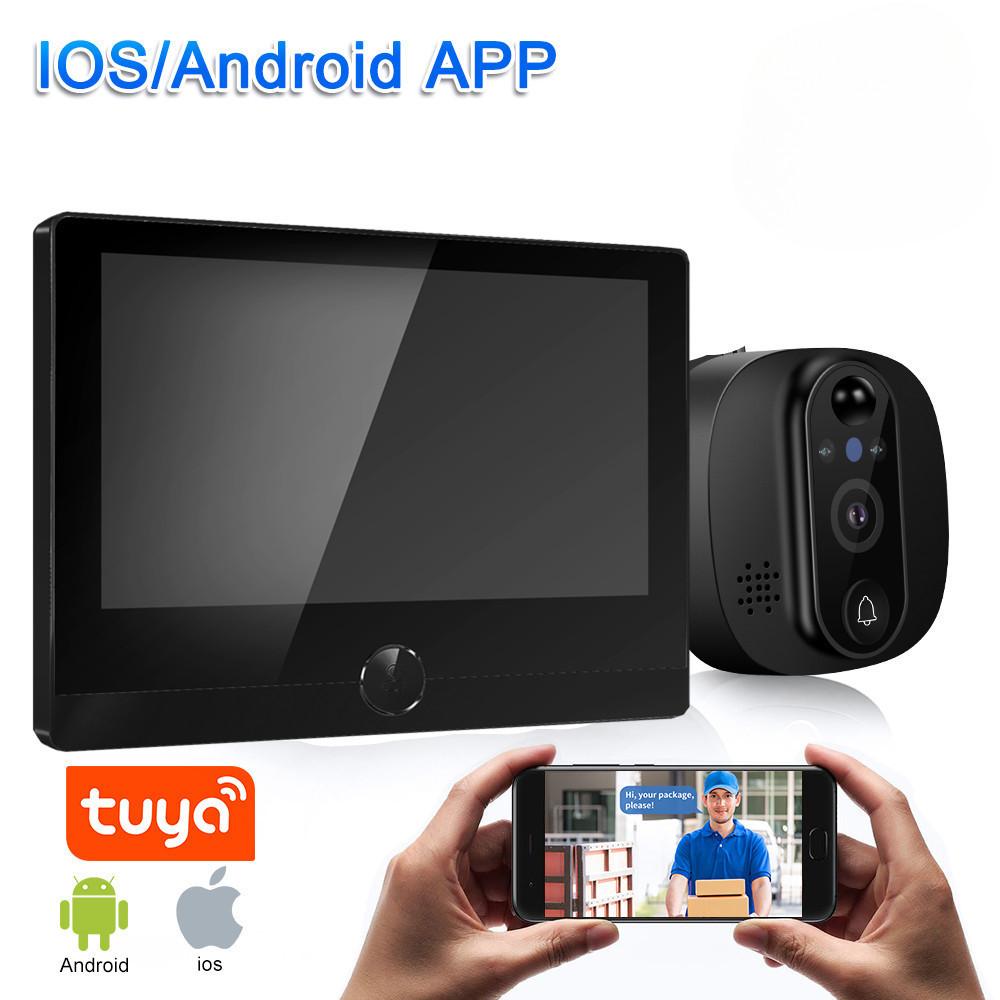4,3-дюймовый WiFi глазок визуальный домофон дверной звонок 1080P HD WlFl ночной видение дверной звонок умный PIR детектор движения дверные камеры