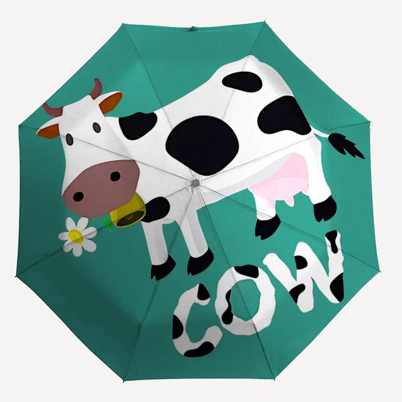 1PC cow flowerUmbrella-8-Rib Reinforced, Automatic Open, Lightweight & Durable, Cute Fashion Accessory for Outdoor-P187