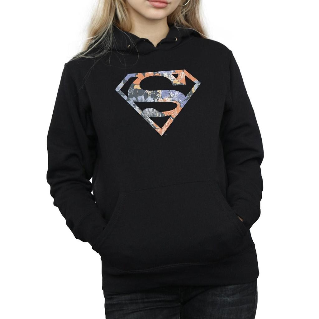 DC Comics Womens/Ladies Superman Floral Logo 2 Hoodie