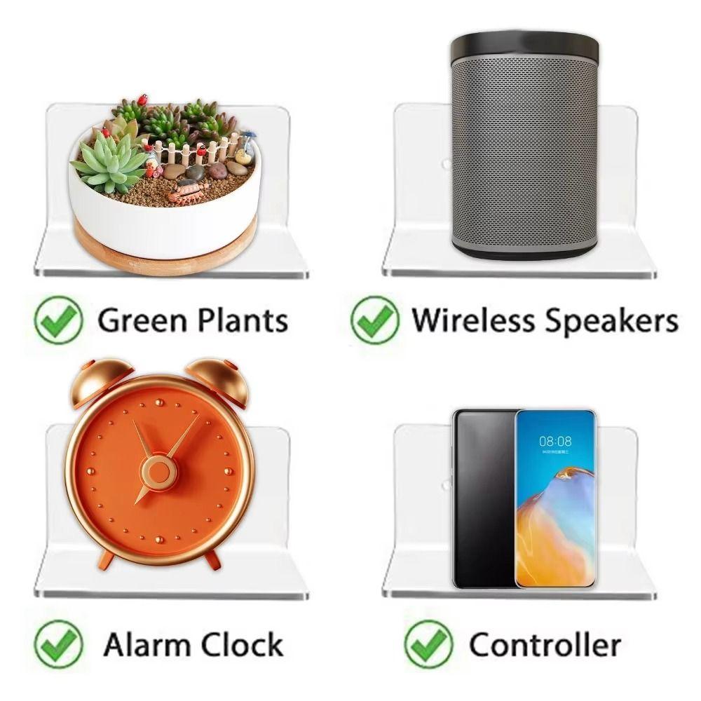 Transparent Design Transparent Wall Shelves Minimalist Floating Shelves Storage Shelves