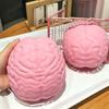 1/2Pcs Giant Simulation Brain Squeeze Toy Stress Relief Pink Brain Sensory Toy Decompression Slow Rising Realistic Brain Fidget Toy