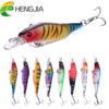 Multi-Jointed Fishing Lures Set HENGJIA Plastic Minnow Crankbait Lifelike Pike Fishing Tackle 10pc
