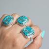 Кольцо с драгоценным камнем из лабораторной бирюзы, кольцо из твердого серебра 925 пробы, подарок для нее, кольцо в стиле бохо, кольцо из цельного серебра, ювелирные изделия ручной работы