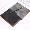 Reusable Notebook with Pen Holder Magnetic Button Faux Leather Cover Erasable Metal Binder Notepad Student Drawing Sketchbook School Office Supplies