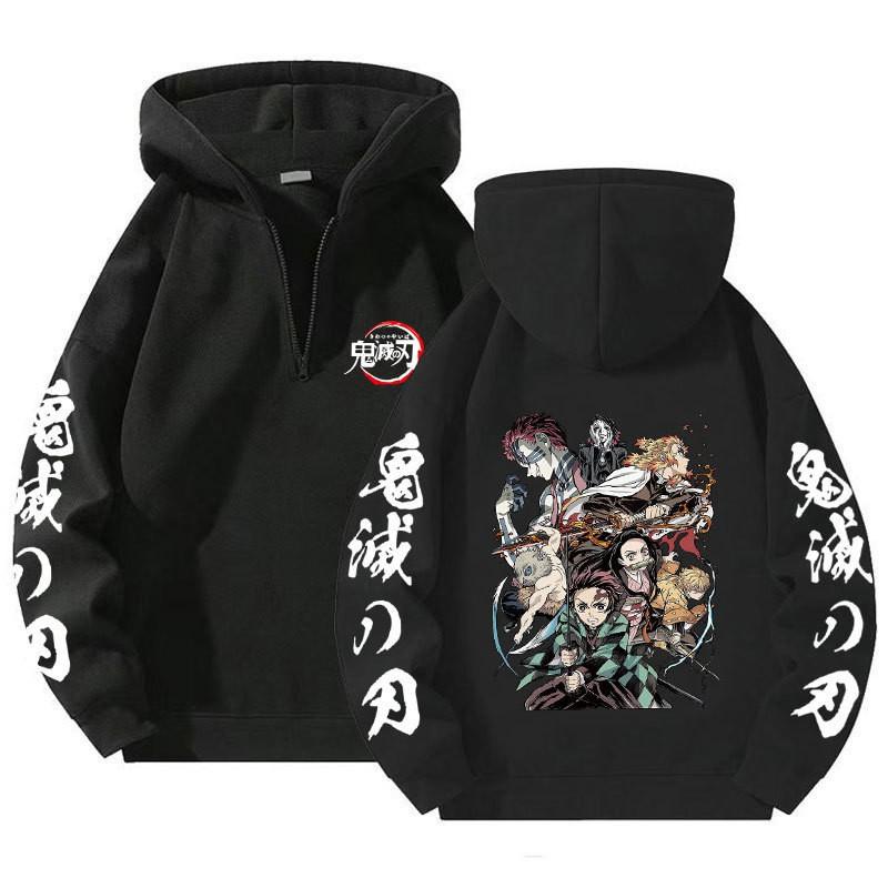 Unisex Anime Hoodie With Zipper Front Loose Fit Long Sleeve Sweatshirt Fall Casual Wear