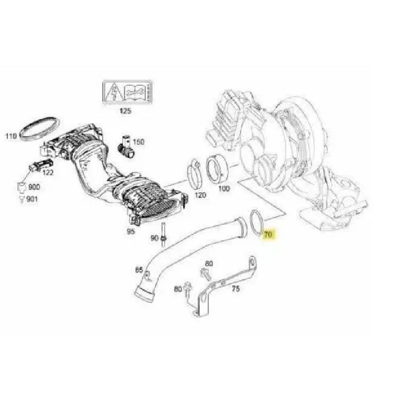 4PCS Turbo & Breather Intake Seal Kit & Black Green O Rings For Mercedes OM642 A0179973545 A0149976445 A6420940080