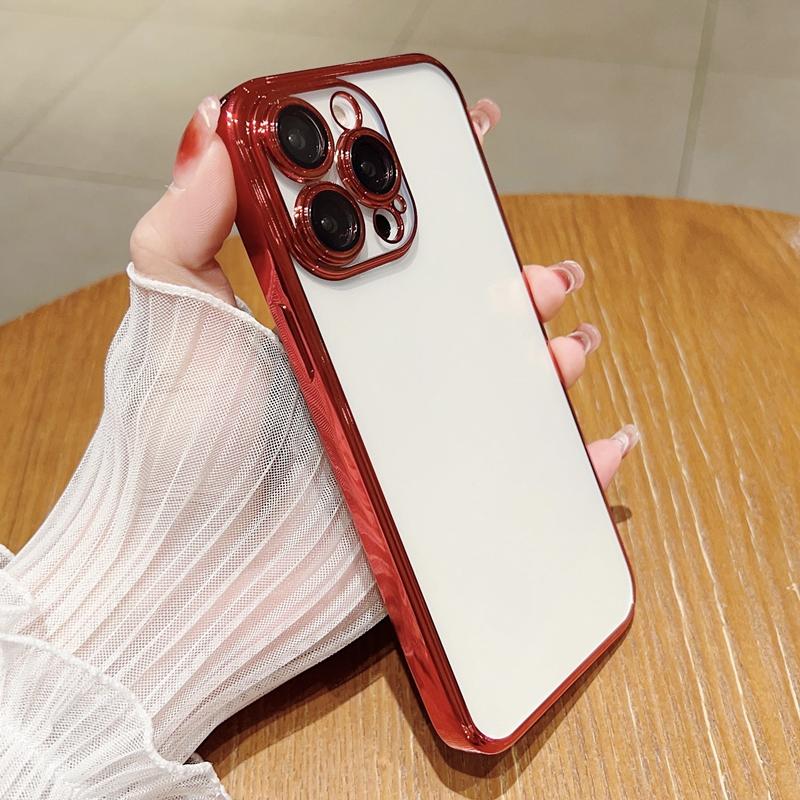 Роскошный гальванизированный защитный чехол для iPhone 17 16 11 12 13 14 15 Pro Max Xs XR Max 7 8 Plus SE2020 Мягкая прозрачная крышка