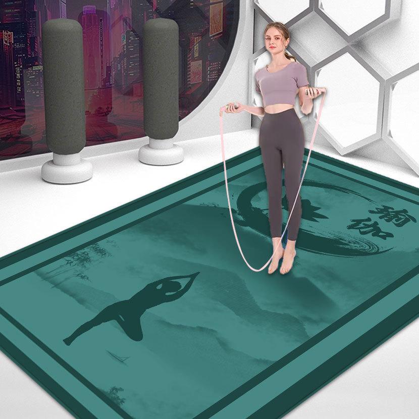 Звуконепроницаемый нескользящий амортизирующий коврик для прыжков со скакалкой, йоги и танцевального фитнеса
