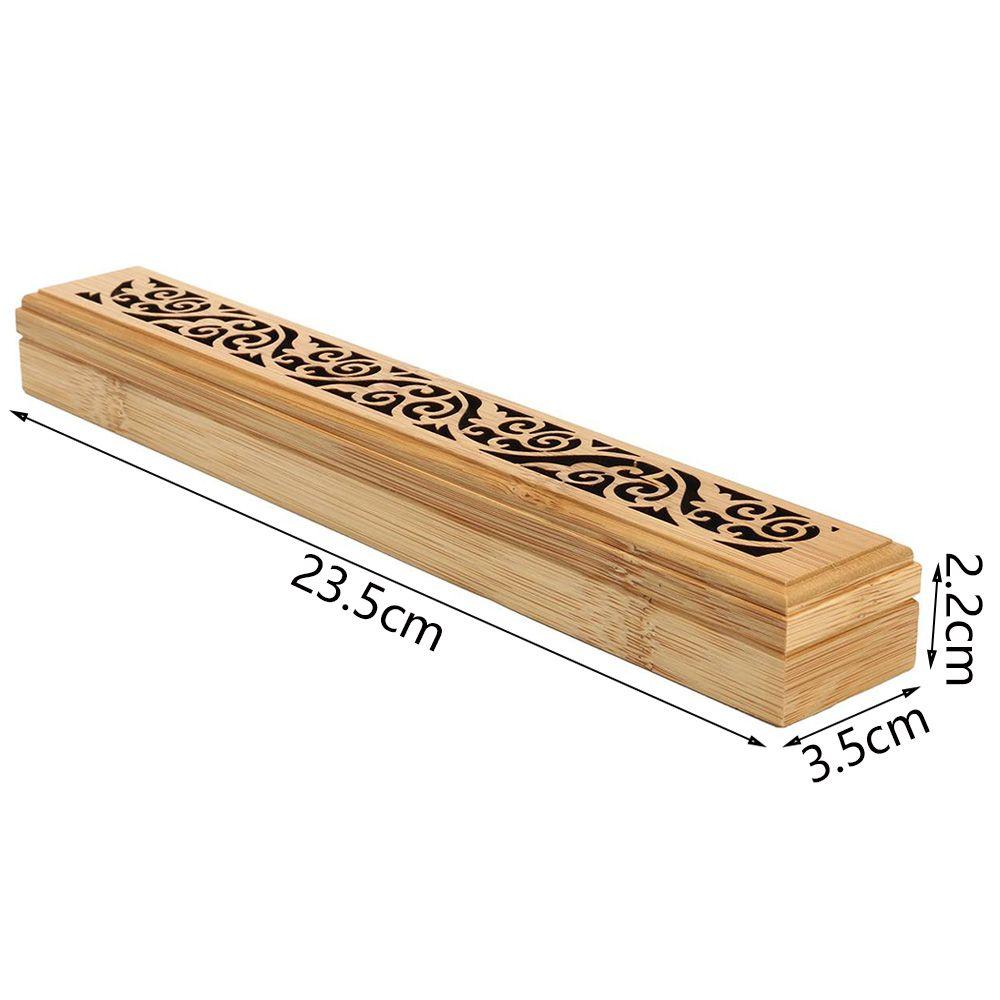 Aromatherapy Desktop Ornament Hollow carved Incense Holder Censer Ash Catcher Bamboo Incense Box