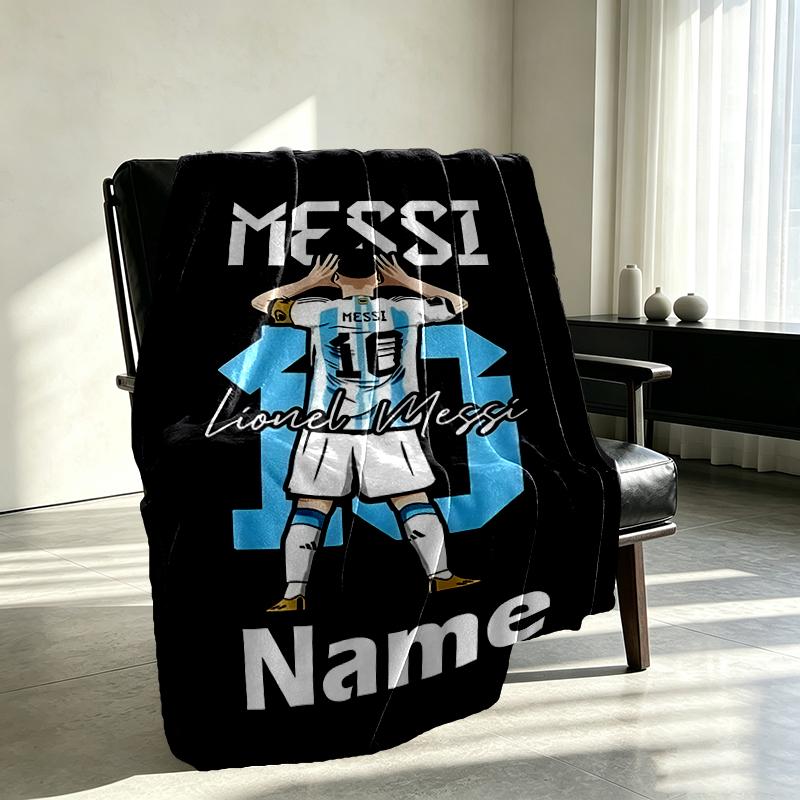 Custom Name Personalized football star Print Blankets, Home Decor, Bedroom, Sofa, Camping, Couch, Gifts for Birthday Christmas