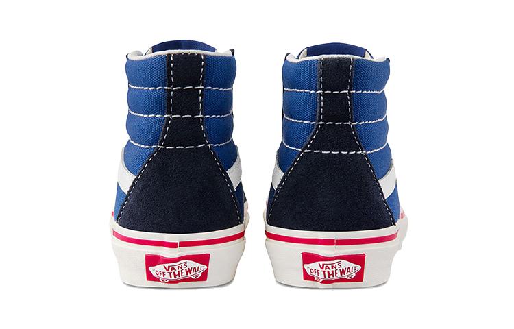 Vans SK8 Slip Resistant Abrasion Resistant High top Kids' Skateboarding Shoes Blue Black Children Aged 3 7 Years Old VN0A4BUW2ND