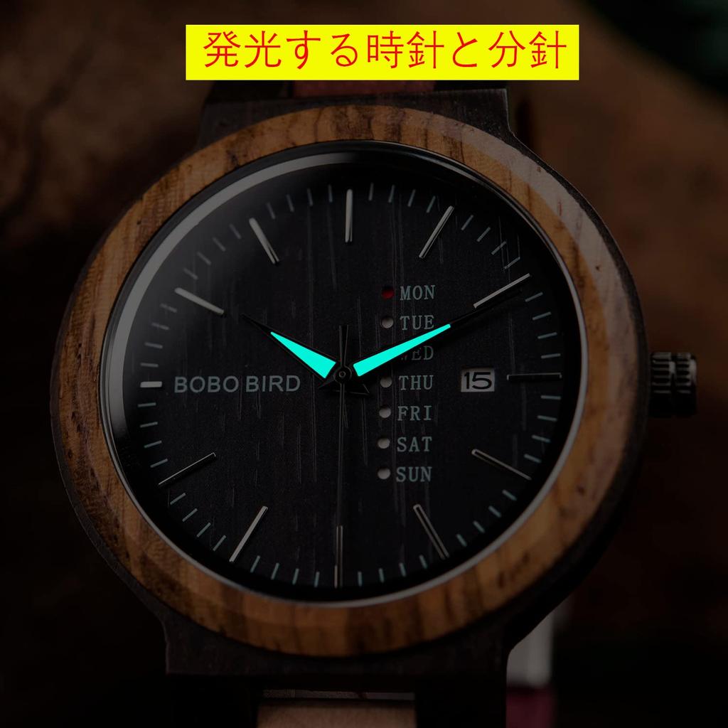 BOBO BIRD Wooden Watch Colorful Wood Watch Day Date Display Multifunctional Handmade Quartz Watch Sports Chronograph Unique Men's Women's (Couple)