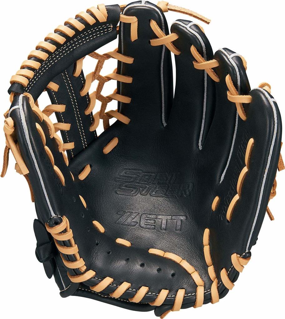 ZETT Youth Baseball Soft Steer Black x Pastel Brown BJGB74440 Glove, Series, All-Around, Left-Handed Throw, (1932),