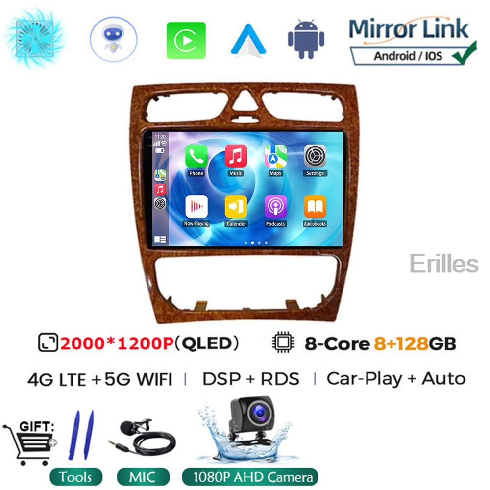 Автомобильное радио Android 14 для Mercedes Benz C Class W203 C200 C320 C350 CLK W209 2002 - 2005 Автомобильный стерео мультимедийный проигрыватель без DVD