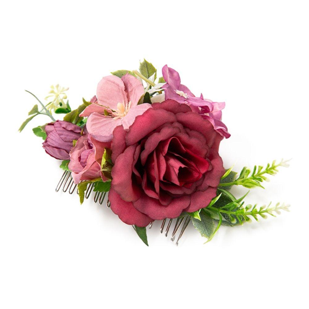 Свадебные хрустальные украшения для волос Цветочная расческа для волос Свадебные аксессуары для волос Расческа для волос с цветочными листьями