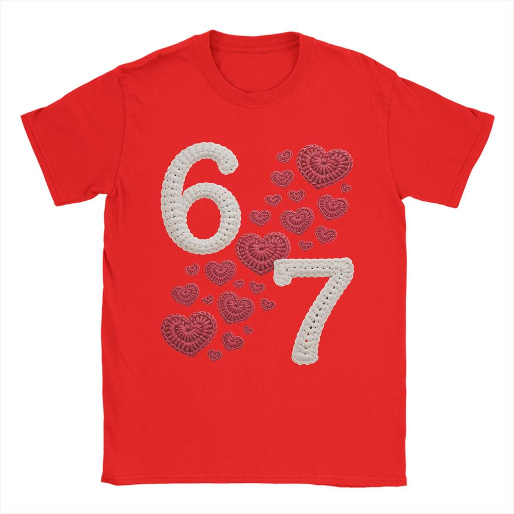 Mens Crochet 67 Valentine T Shirt 100 Cotton Clothing Vintage Short Sleeve Crewneck Tees Graphic TShirt