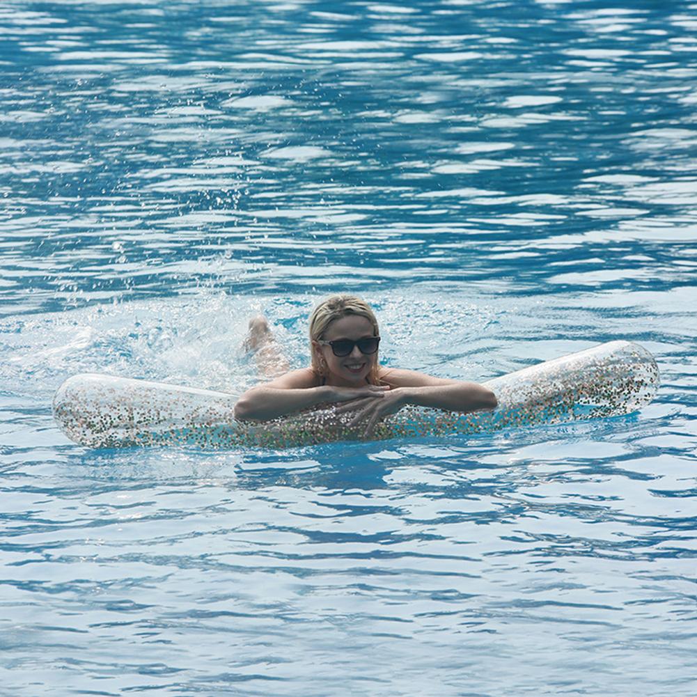 Плавательный бассейн с блестками, плавающий в воде, надувной бассейн, поплавки с лапшой (Серебряный)