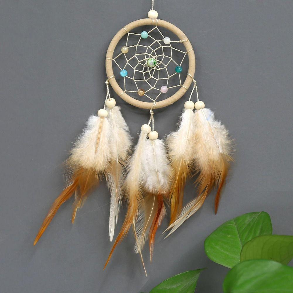 Feather Dream Catching Net Pendant With Tassels Home Wall Decoration New Wind Chime Pendant Room
