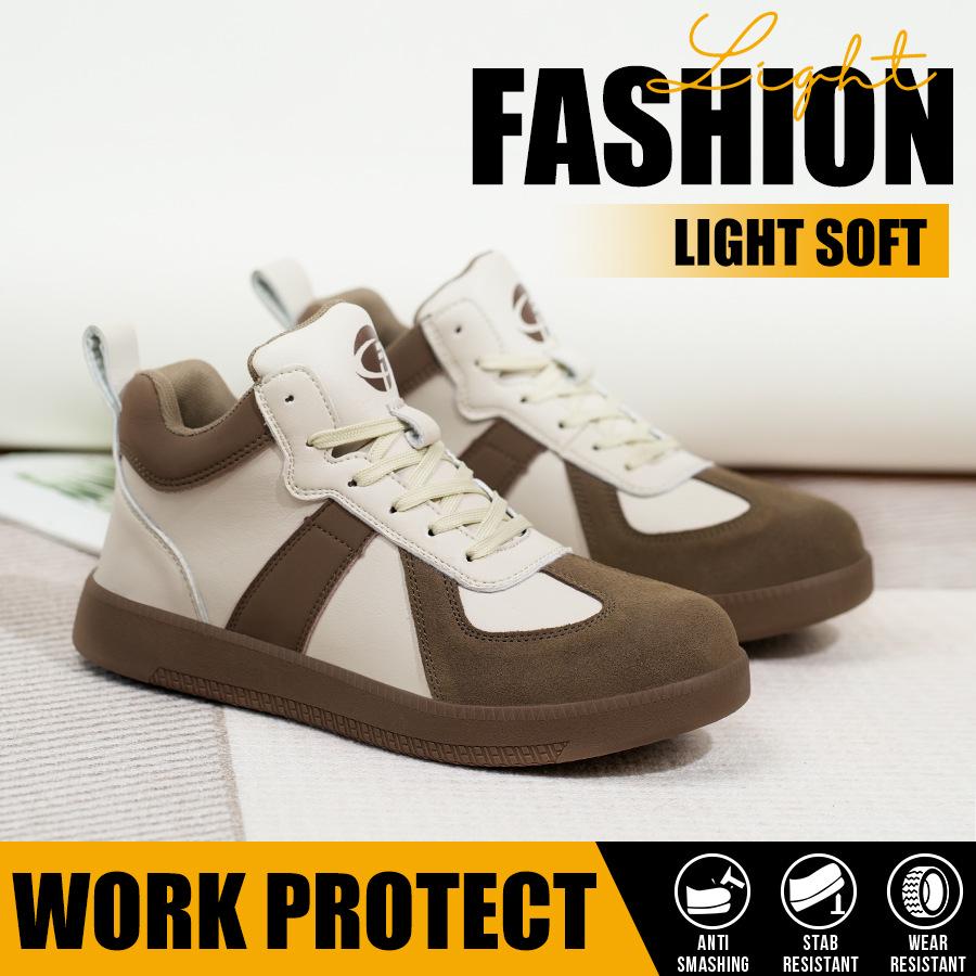 Женские легкие защитные кроссовки со стальным подноском: Удобная, нескользящая и устойчивая к проколам рабочая обувь.